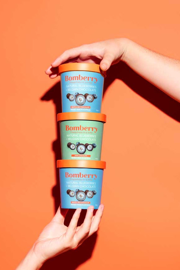 Bomberry | Frozen raspberries dipped in Belgian chocolate