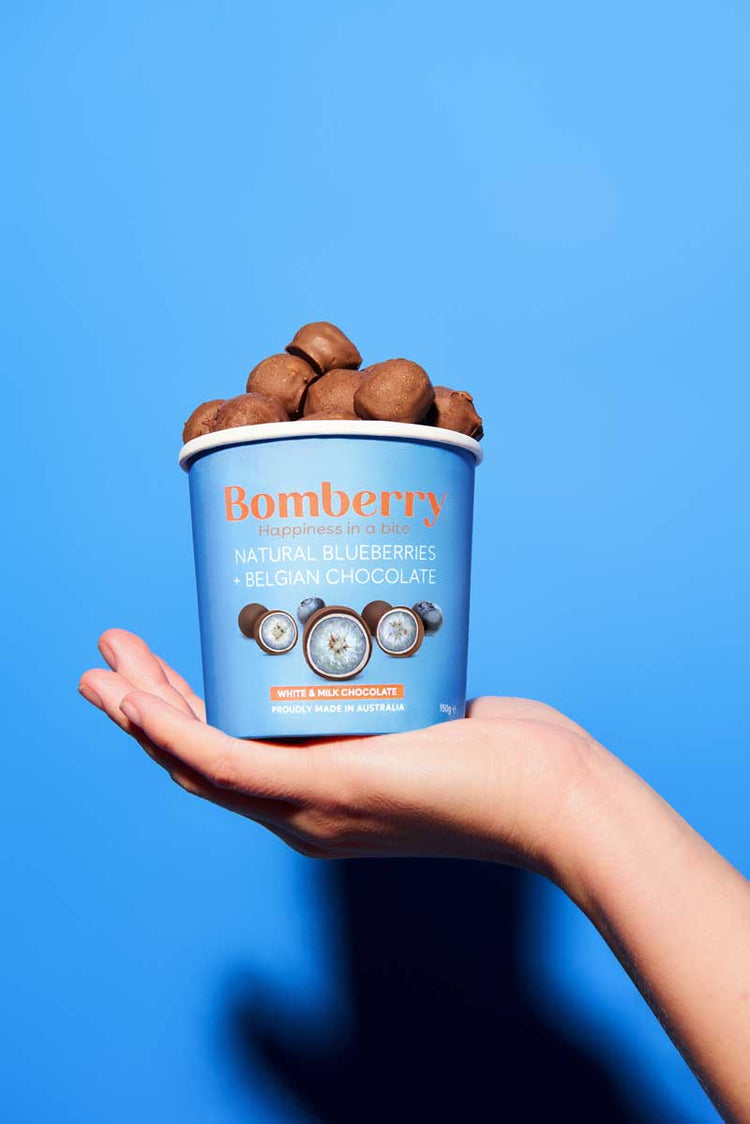 Bomberry | Frozen raspberries dipped in Belgian chocolate